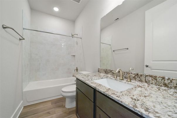 Bathroom, Interior, Recessed Lighting, Wood Texture Flooring