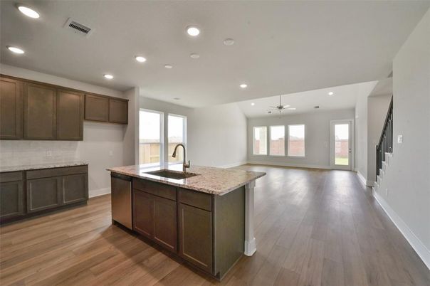 Interior, Kitchen, Recessed Lighting, Wood Texture Flooring