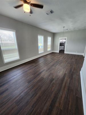 Empty room, Interior, Pendant Lights, Wood Texture Flooring