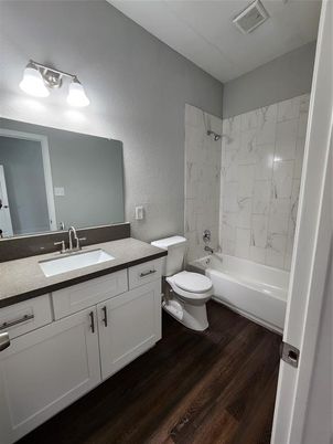 Bathroom, Interior, Marble Walls, Wood Texture Flooring