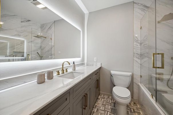 Bathroom, Glass Shower, Interior, Marble Walls