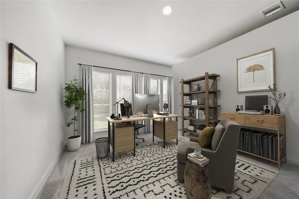 Home Office, Interior, Recessed Lighting
