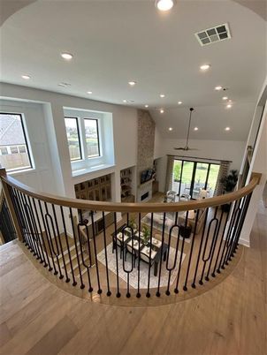 Fireplace, Interior, Recessed Lighting, Wood Texture Flooring