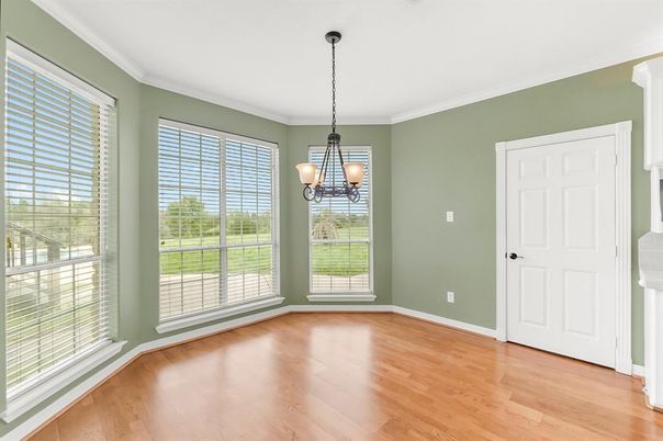 Empty room, Interior, Pendant Lights, Wood Texture Flooring
