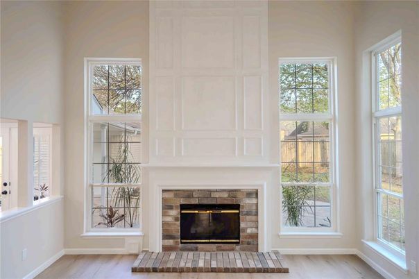 Fireplace, Interior, Wood Texture Flooring