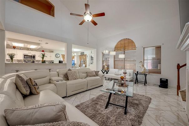 Interior, Kitchen, Living room, Marble, Stainless Steel Appliances