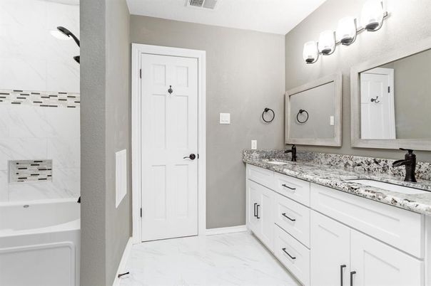 Bathroom, Dual Sink Vanities, Interior, Marble, Marble Walls