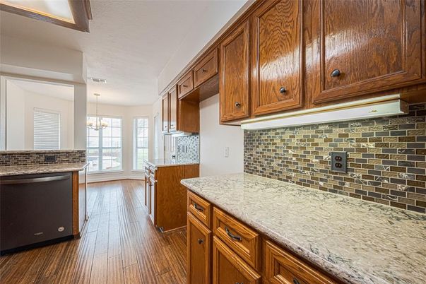 Chandelier, Interior, Kitchen, Pendant Lights, Wood Texture Flooring