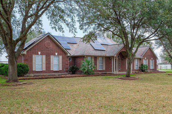 Backyard, Exterior, Facade, Brick Facade, Solar Panels, Brick Traditional