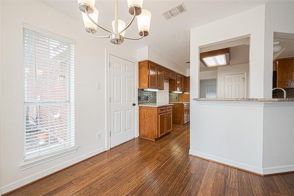 Chandelier, Interior, Kitchen, Pendant Lights, Wood Texture Flooring