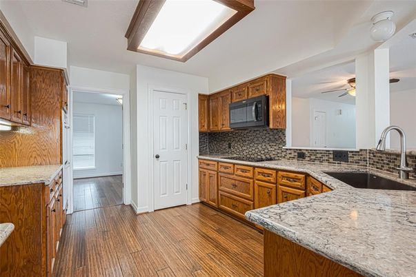 Interior, Kitchen, Wood Texture Flooring