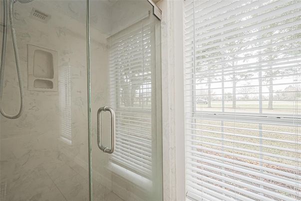 Bathroom, Glass Shower, Interior, Marble Walls