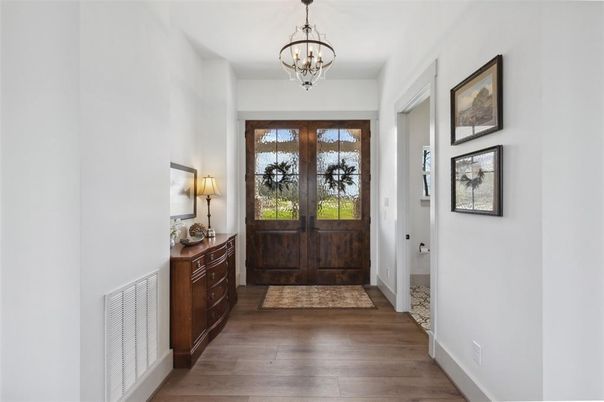 Chandelier, Interior, Wood Texture Flooring