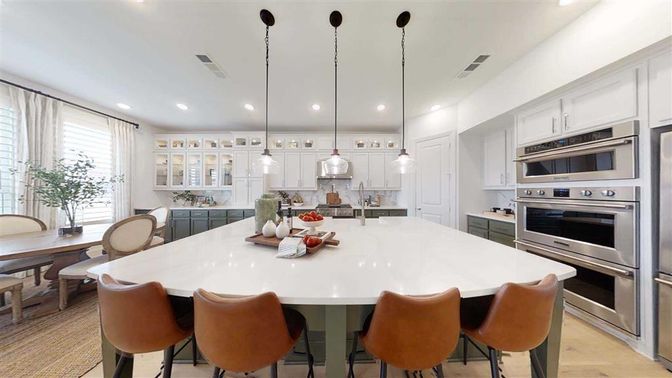 Dining room, Interior, Kitchen, Pendant Lights, Recessed Lighting, Stainless Steel Appliances