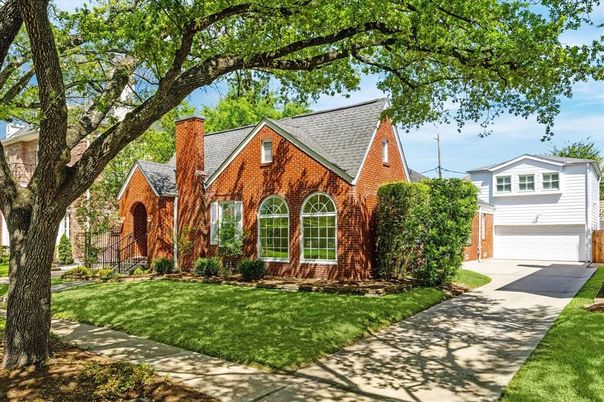Attached, Detached Garage, Exterior, Facade, Brick Facade, Tudor Revival