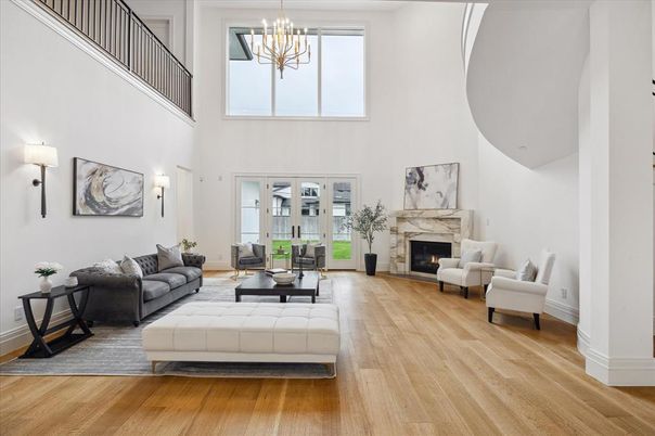 Chandelier, Fireplace, Interior, Living room, Wood Texture Flooring
