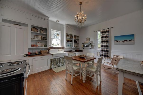 Chandelier, Dining room, Interior, Wood Texture Flooring