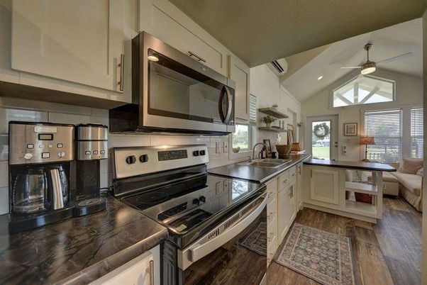 Interior, Kitchen, Stainless Steel Appliances, Wood Texture Flooring