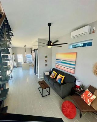 Interior, Living room, Pendant Lights, Wood Texture Flooring