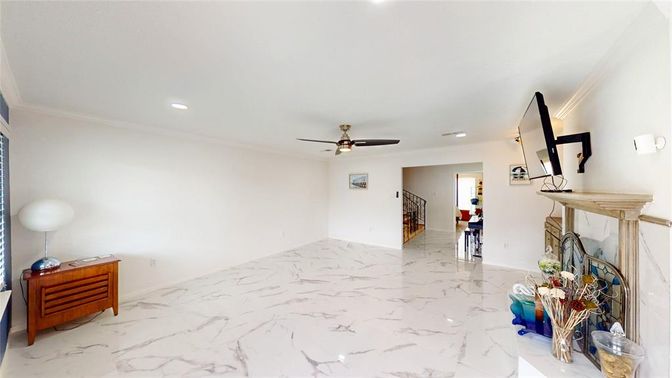 Empty room, Interior, Marble, Recessed Lighting