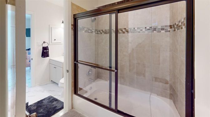 Bathroom, Glass Shower, Interior, Marble
