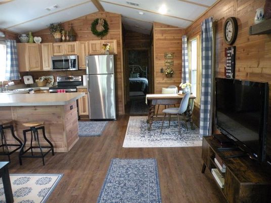 Dining room, Interior, Kitchen, Recessed Lighting, Stainless Steel Appliances, Wood Texture Flooring, Wooden Walls