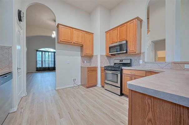 Interior, Kitchen, Wood Texture Flooring