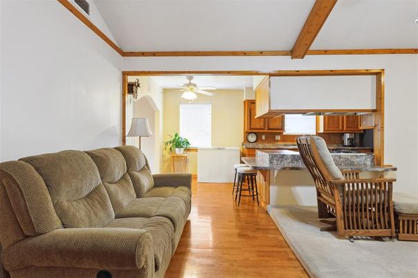 Interior, Kitchen, Living room, Wooden Beams, Wood Texture Flooring