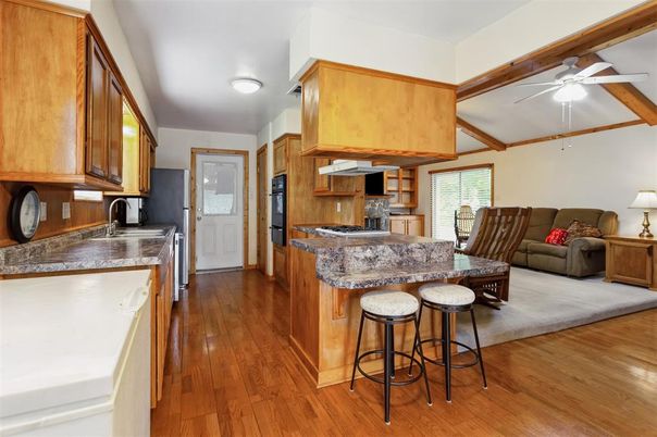 Interior, Kitchen, Living room, Wood Texture Flooring