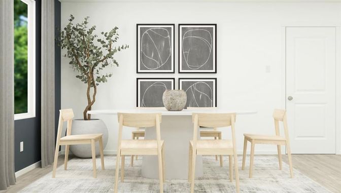 Dining room, Interior, Wood Texture Flooring