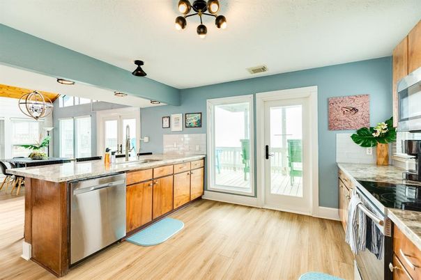 Interior, Kitchen, Stainless Steel Appliances, Wood Texture Flooring