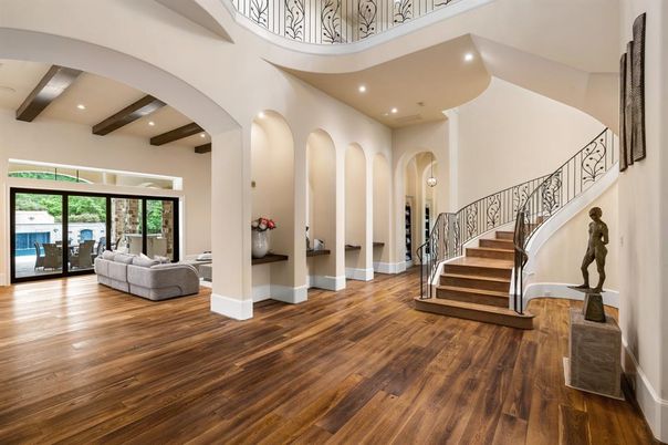 Interior, Recessed Lighting, Wooden Beams, Wood Texture Flooring