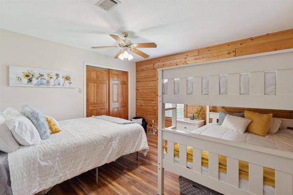 Bedroom, Interior, Wood Texture Flooring, Wooden Walls