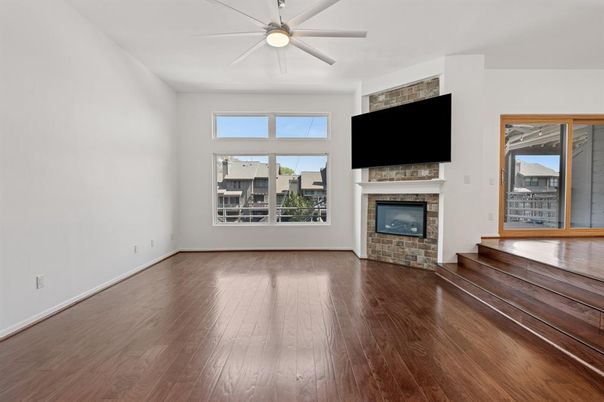 Empty room, Fireplace, Interior, Wood Texture Flooring