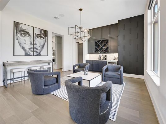 Interior, Living room, Pendant Lights, Wood Texture Flooring