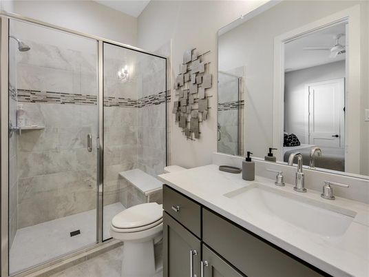 Bathroom, Glass Shower, Interior, Marble Walls