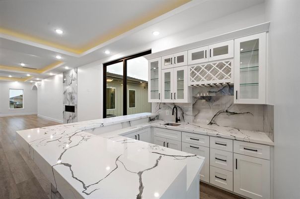 Interior, Kitchen, Recessed Lighting, Wood Texture Flooring
