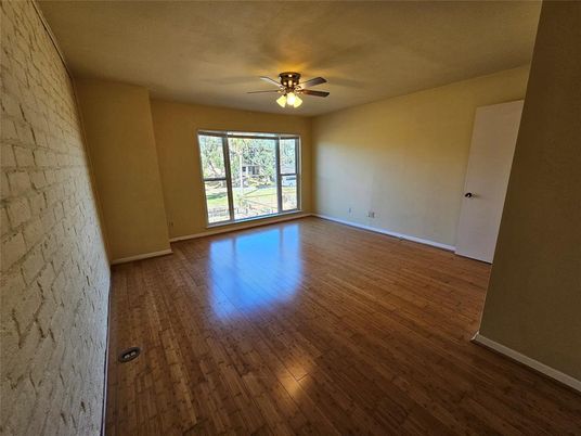 Empty room, Interior, Stone Walls, Wood Texture Flooring