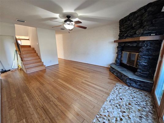 Fireplace, Interior, Wood Texture Flooring