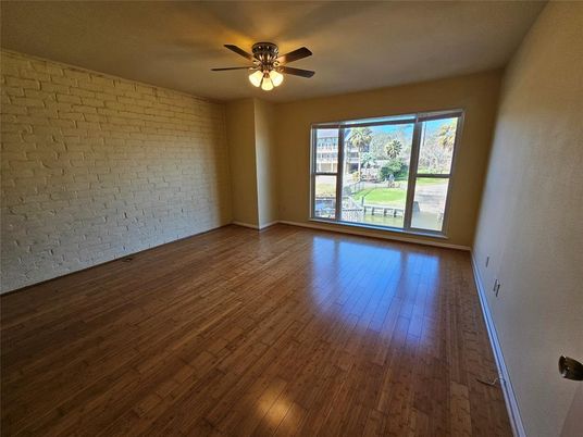 Empty room, Interior, Stone Walls, Wood Texture Flooring