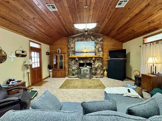 Fireplace, Interior, Living room, Wooden Ceilings, Wooden Walls