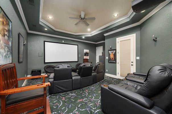 Home Theatre Room, Interior, Projection Screen, Recessed Lighting, Theatre Room