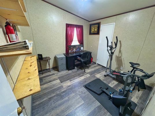 Fitness Equipment, Home Office, Interior, Wood Texture Flooring