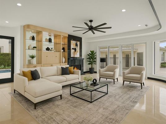 Fireplace, Interior, Living room, Recessed Lighting