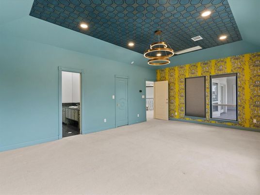 Empty room, Interior, Pendant Lights, Recessed Lighting