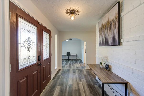 Interior, Stone Walls, Wood Texture Flooring