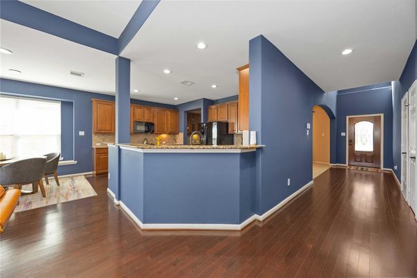 Interior, Kitchen, Recessed Lighting, Wood Texture Flooring