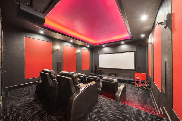 Home Theatre Room, Interior, Projection Screen, Recessed Lighting, Theatre Room
