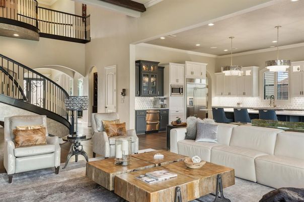 Interior, Kitchen, Living room, Pendant Lights, Recessed Lighting, Stainless Steel Appliances, Wood Texture Flooring