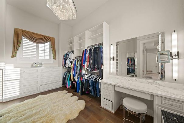 Chandelier, Interior, Walk-in Closets, Wood Texture Flooring